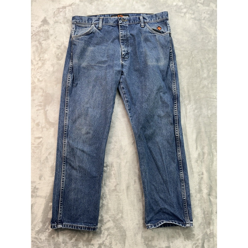 Wrangler Jeans Mens Sz 38x30 Blue FR CAT2/2112 Flame Resistant 13 Original Denim
